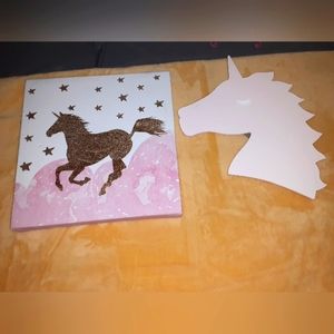 Unicorn wall decor, art work picture and night light
